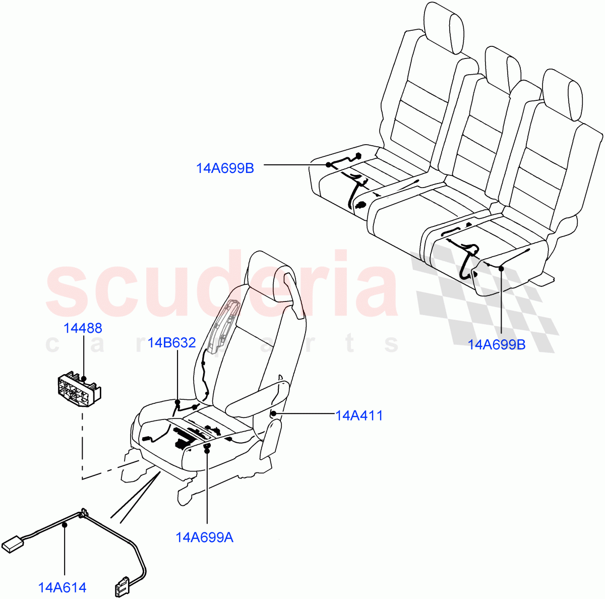 Electrical Wiring - Body And Rear(Seats)((V)FROMAA000001) of Land Rover Land Rover Discovery 4 (2010-2016) [3.0 Diesel 24V DOHC TC]