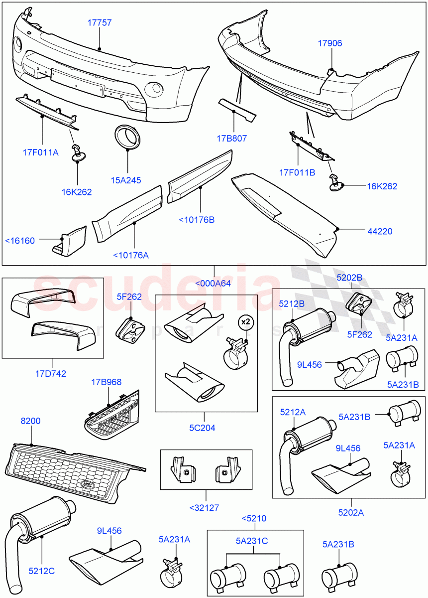 Complete Vehicle Body Dress Up Kits(Accessory)((V)FROMAA000001) of Land Rover Land Rover Range Rover Sport (2010-2013) [3.0 Diesel 24V DOHC TC]
