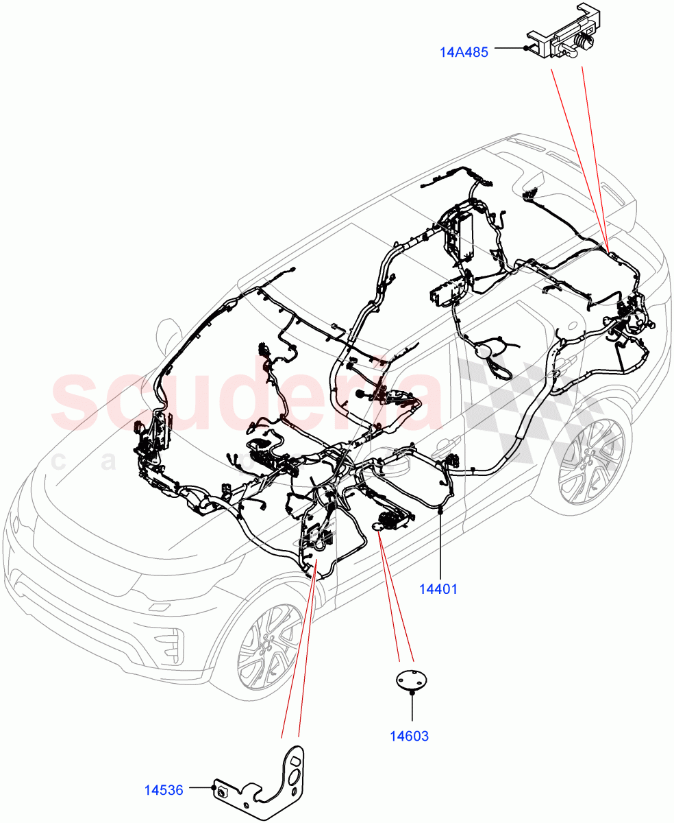 Main Harness(Nitra Plant Build)((V)FROMK2000001) of Land Rover Land Rover Discovery 5 (2017+) [3.0 I6 Turbo Petrol AJ20P6]