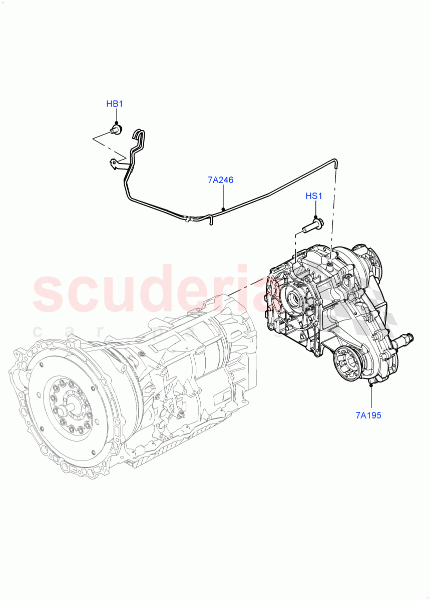 Transfer Drive Case(Nitra Plant Build)(With 1 Speed Transfer Case)((V)FROMK2000001,(V)TOL2999999) of Land Rover Land Rover Discovery 5 (2017+) [3.0 I6 Turbo Petrol AJ20P6]