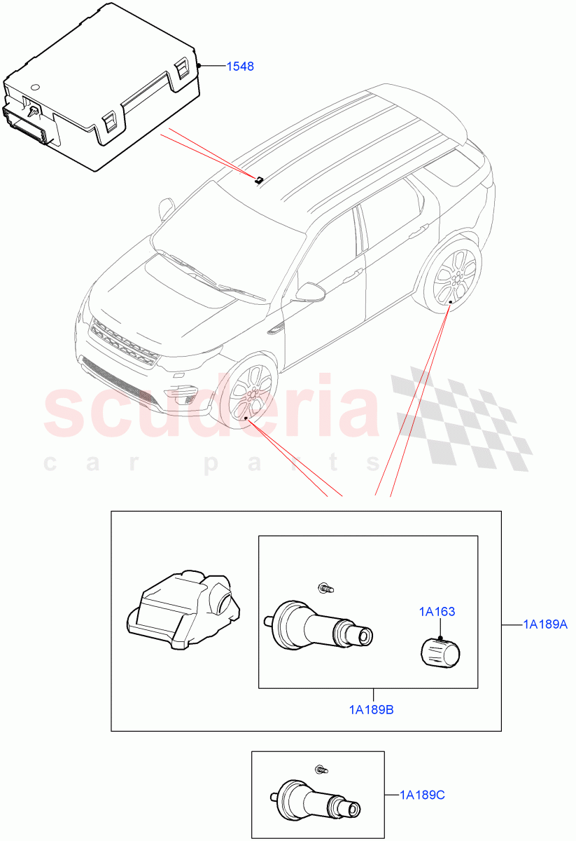 Tyre Pressure Monitor System(Changsu (China),With Tyre Pressure Sensors)((V)FROMMG136811) of Land Rover Land Rover Discovery Sport (2015+) [2.2 Single Turbo Diesel]