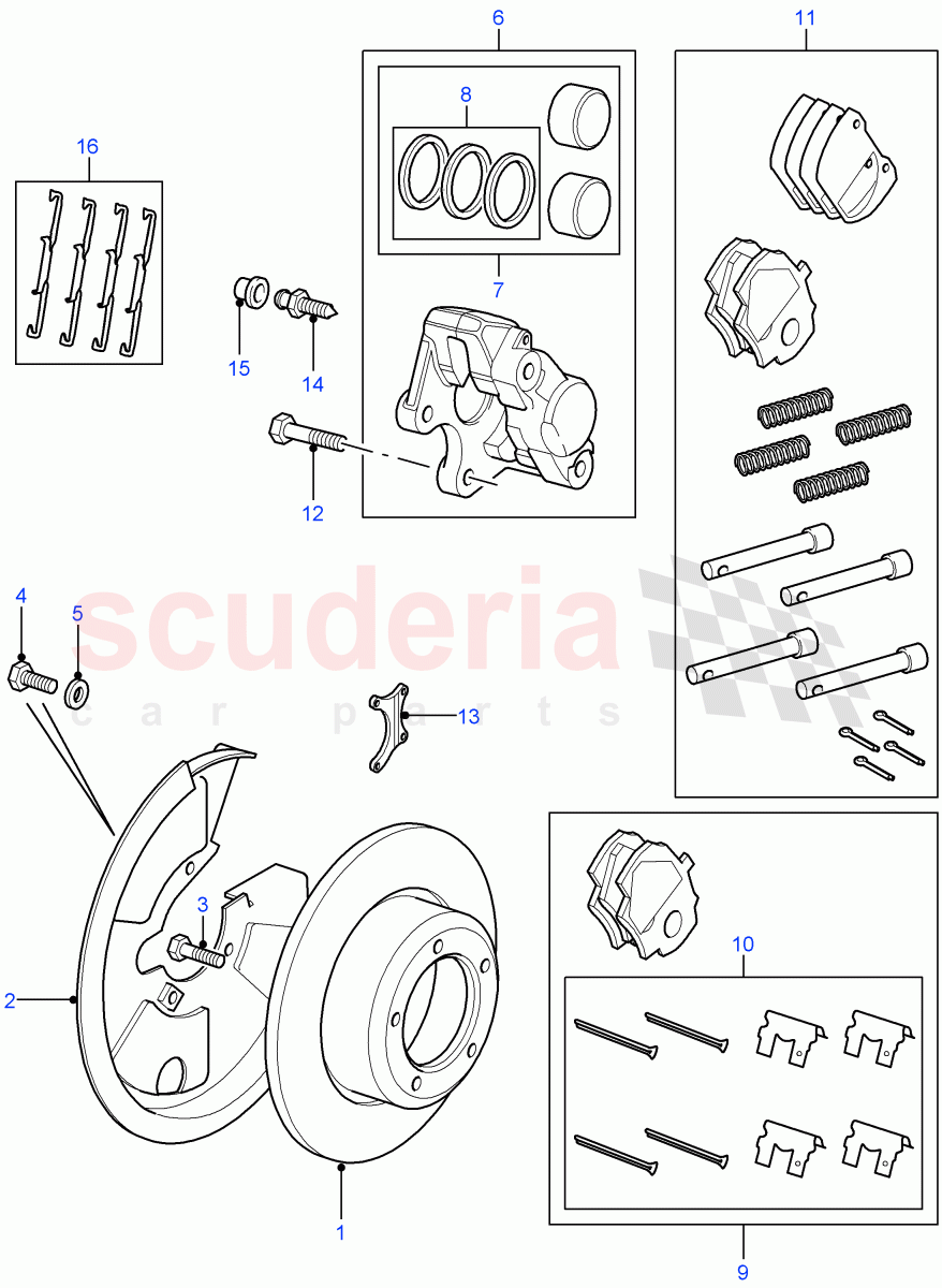 Rear Brake Discs And Calipers(Less Anti-Lock Braking System)((V)FROM7A000001) of Land Rover Land Rover Defender (2007-2016)