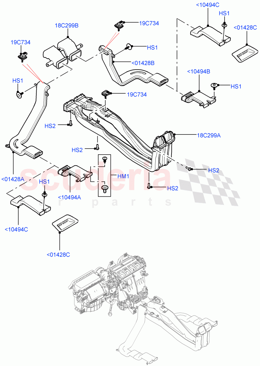 Air Vents, Louvres And Ducts(Internal Components, Floor) of Land Rover Land Rover Range Rover (2012-2021) [5.0 OHC SGDI SC V8 Petrol]