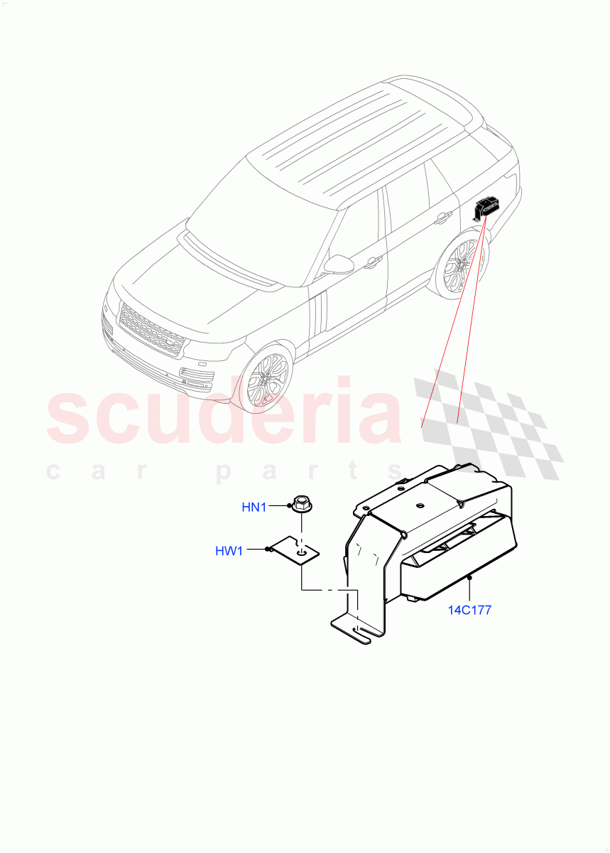 Vehicle Modules And Sensors(Tow Hitch Elec Deployable Swan Neck)((V)FROMHA000001) of Land Rover Land Rover Range Rover (2012-2021) [2.0 Turbo Petrol AJ200P]