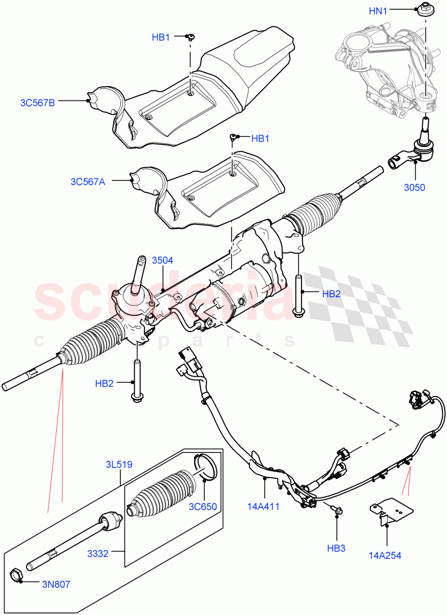 Steering Gear(LHD,Halewood (UK)) of Land Rover Land Rover Range Rover Evoque (2012-2018) [2.0 Turbo Petrol GTDI]