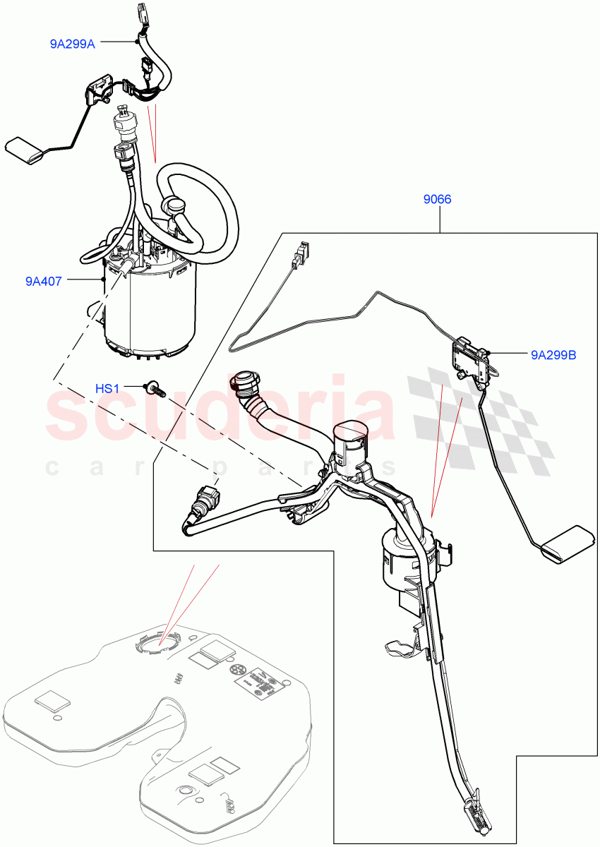 Fuel Pump And Sender Unit(4.4L DOHC DITC V8 Diesel)((V)TOGA999999) of Land Rover Land Rover Range Rover Sport (2014+) [4.4 DOHC Diesel V8 DITC]