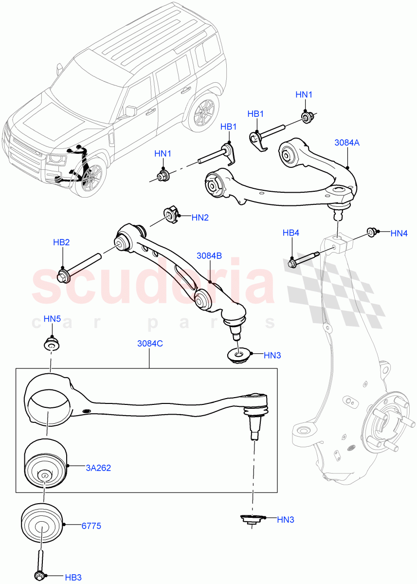 Front Suspension Arms of Land Rover Land Rover Defender (2020+) [2.0 Turbo Petrol AJ200P]