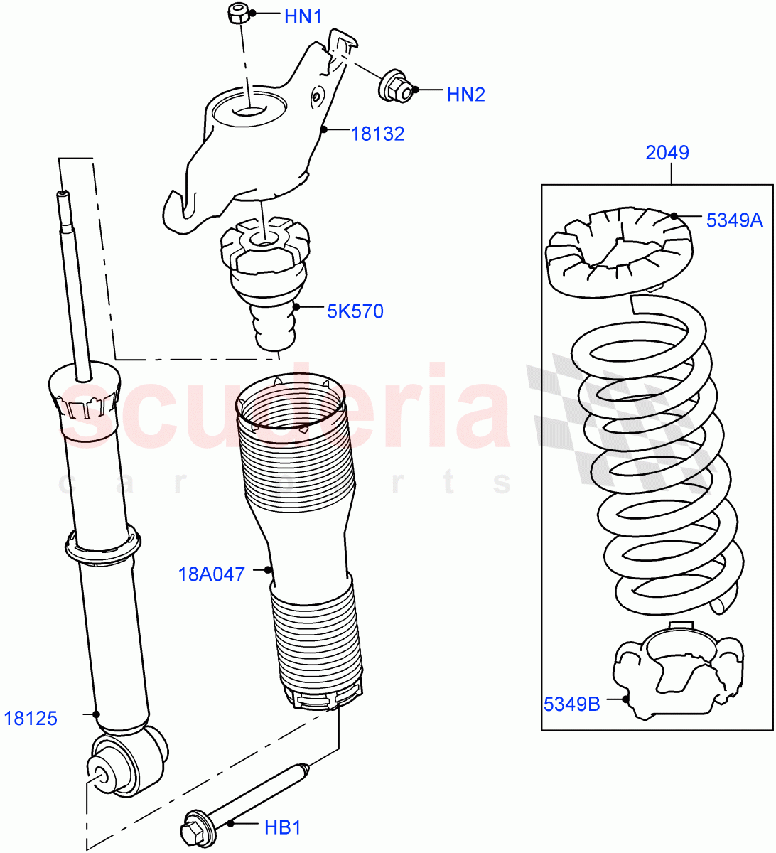 Rear Springs And Shock Absorbers(Itatiaia (Brazil))((V)FROMGT000001) of Land Rover Land Rover Discovery Sport (2015+) [1.5 I3 Turbo Petrol AJ20P3]