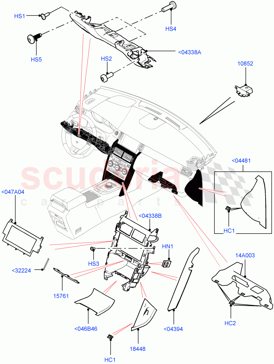 Instrument Panel(External, Lower)(Changsu (China))((V)FROMFG000001,(V)TOKG446856) of Land Rover Land Rover Discovery Sport (2015+) [1.5 I3 Turbo Petrol AJ20P3]