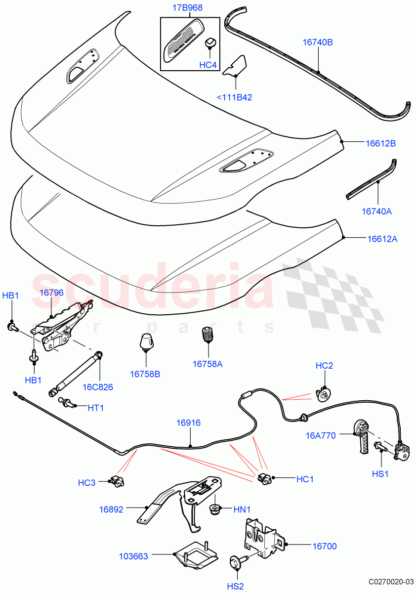 Hood And Related Parts(Changsu (China))((V)FROMEG000001) of Land Rover Land Rover Range Rover Evoque (2012-2018) [2.2 Single Turbo Diesel]