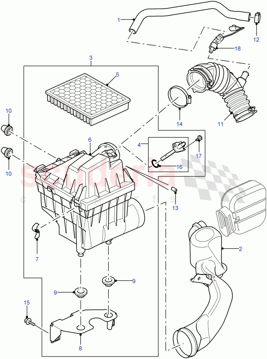 Air Cleaner((V)FROM7A000001) of Land Rover Land Rover Defender (2007-2016)