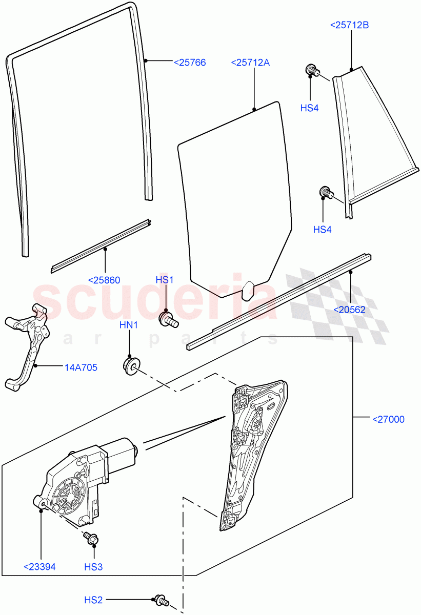Rear Door Glass And Window Controls((V)FROMAA000001) of Land Rover Land Rover Range Rover Sport (2010-2013) [5.0 OHC SGDI SC V8 Petrol]