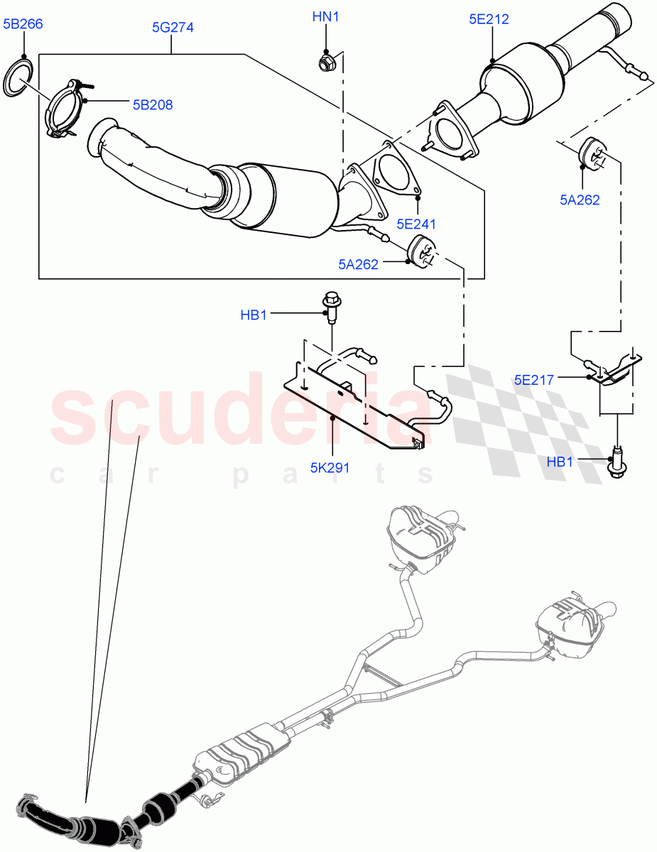 Exhaust System(Front Section)(2.2L CR DI 16V Diesel,Euro Stage 4 Emissions) of Land Rover Land Rover Discovery Sport (2015+) [2.2 Single Turbo Diesel]