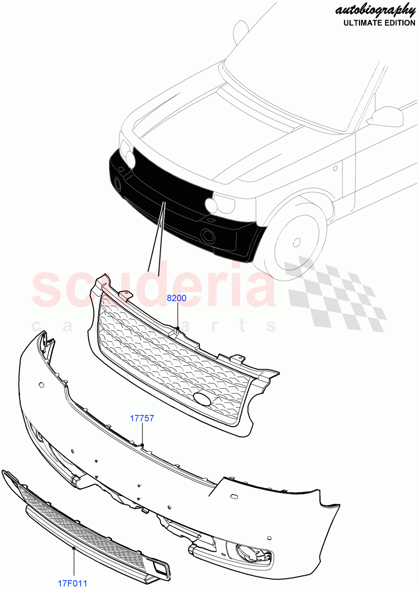 Radiator Grille And Front Bumper(Autobiography Ultimate Edition)((V)FROMBA344356) of Land Rover Land Rover Range Rover (2010-2012) [4.4 DOHC Diesel V8 DITC]