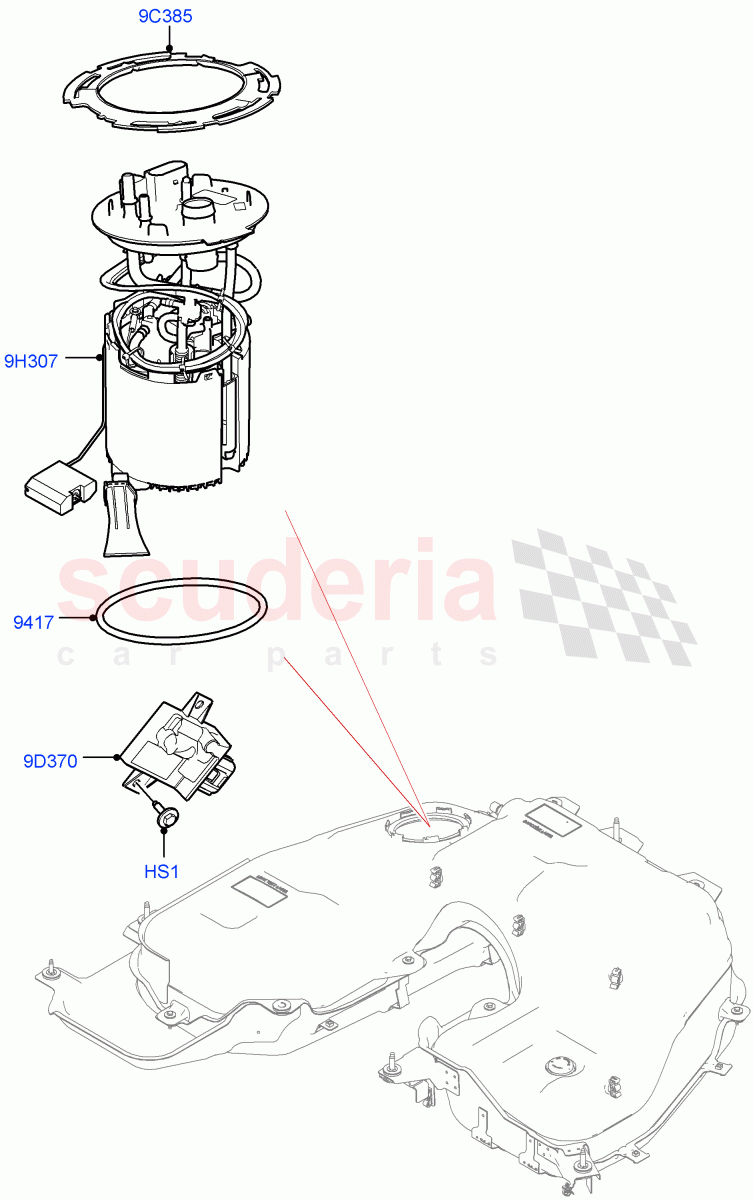 Fuel Pump And Sender Unit(Nitra Plant Build)(3.0L AJ20D6 Diesel High)((V)FROMM2000001) of Land Rover Land Rover Discovery 5 (2017+) [3.0 I6 Turbo Diesel AJ20D6]