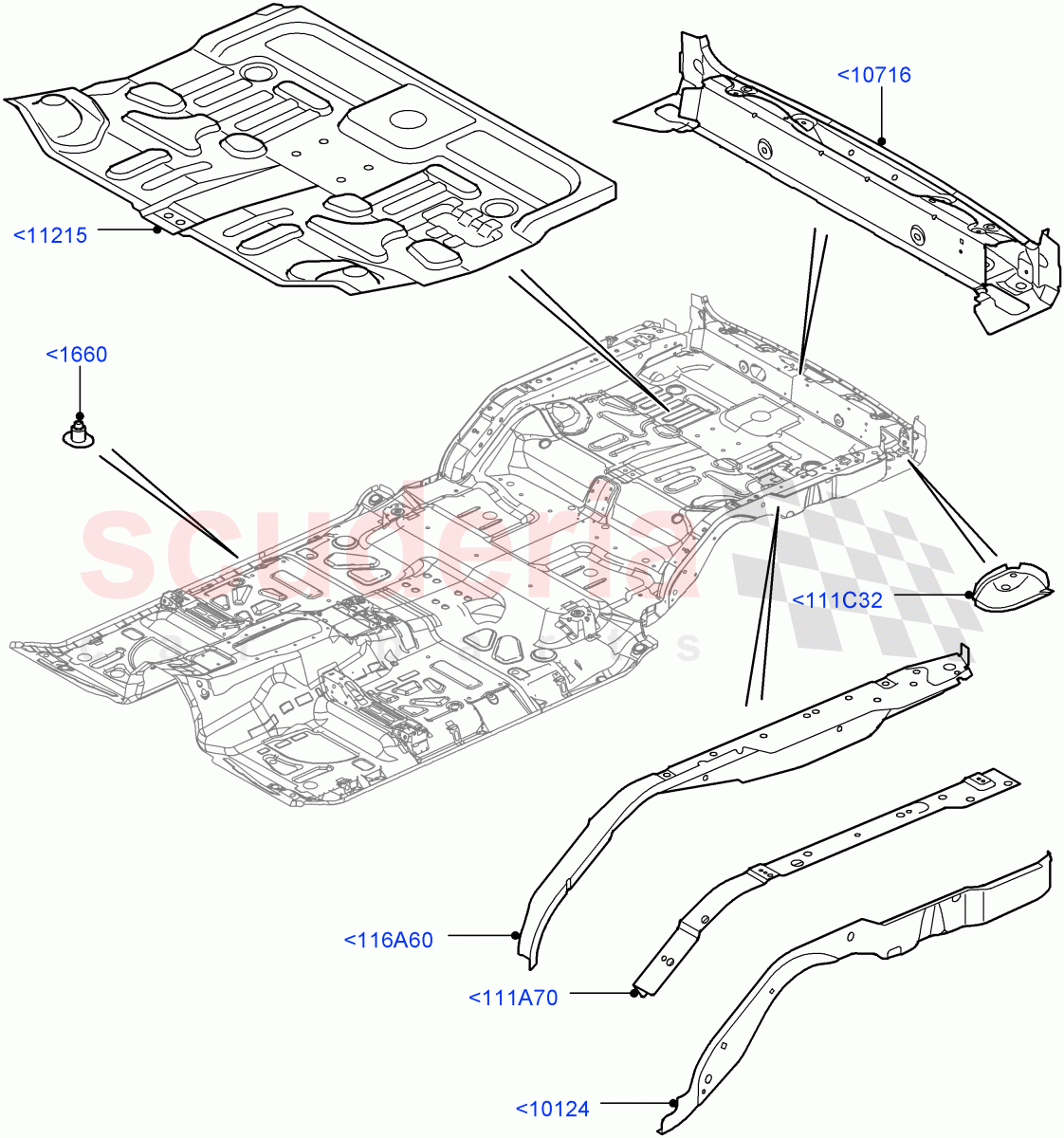 Floor Pan - Centre And Rear((V)FROMAA000001) of Land Rover Land Rover Range Rover Sport (2010-2013) [3.0 Diesel 24V DOHC TC]
