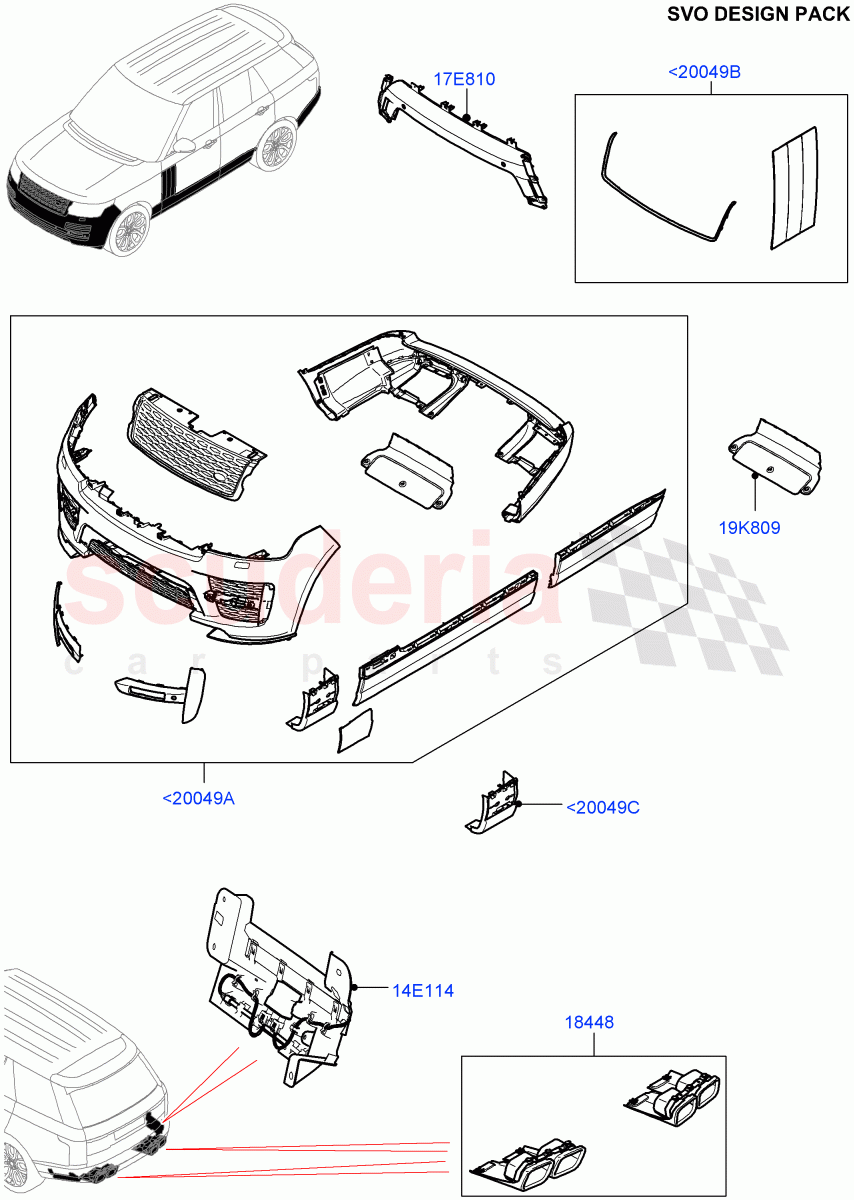 Exterior Body Styling Items(SVO Design Packs Kits)(Standard Wheelbase,Less Electric Engine Battery,With Front Fog Lamps)((V)FROMJA000001) of Land Rover Land Rover Range Rover (2012-2021) [5.0 OHC SGDI NA V8 Petrol]