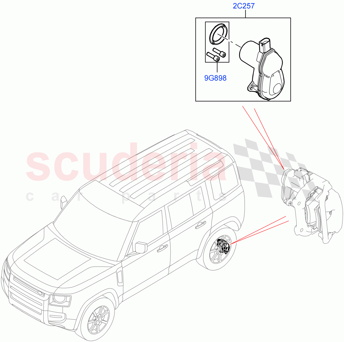 Parking Brake of Land Rover Land Rover Defender (2020+) [5.0 OHC SGDI SC V8 Petrol]