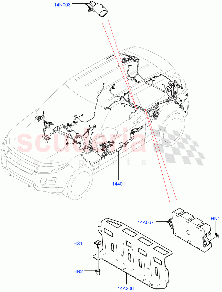Electrical Wiring - Engine And Dash(Main Harness)(Halewood (UK))((V)FROMGH000001) of Land Rover Land Rover Range Rover Evoque (2012-2018) [2.0 Turbo Diesel]