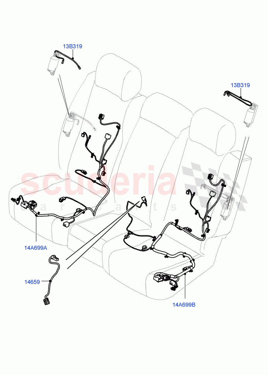Wiring - Seats(Rear Seats)((V)TOHA999999) of Land Rover Land Rover Range Rover (2012-2021) [4.4 DOHC Diesel V8 DITC]