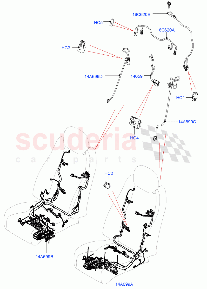 Wiring - Seats(Front Seats)((V)FROMKA000001) of Land Rover Land Rover Range Rover (2012-2021) [4.4 DOHC Diesel V8 DITC]