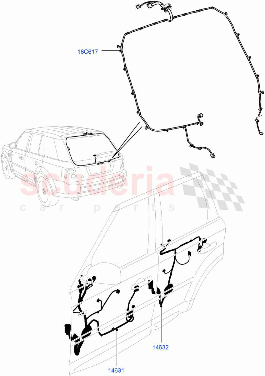 Electrical Wiring - Body And Rear(Front And Rear Doors)((V)FROMAA000001,(V)TOAA999999) of Land Rover Land Rover Range Rover Sport (2010-2013) [5.0 OHC SGDI NA V8 Petrol]