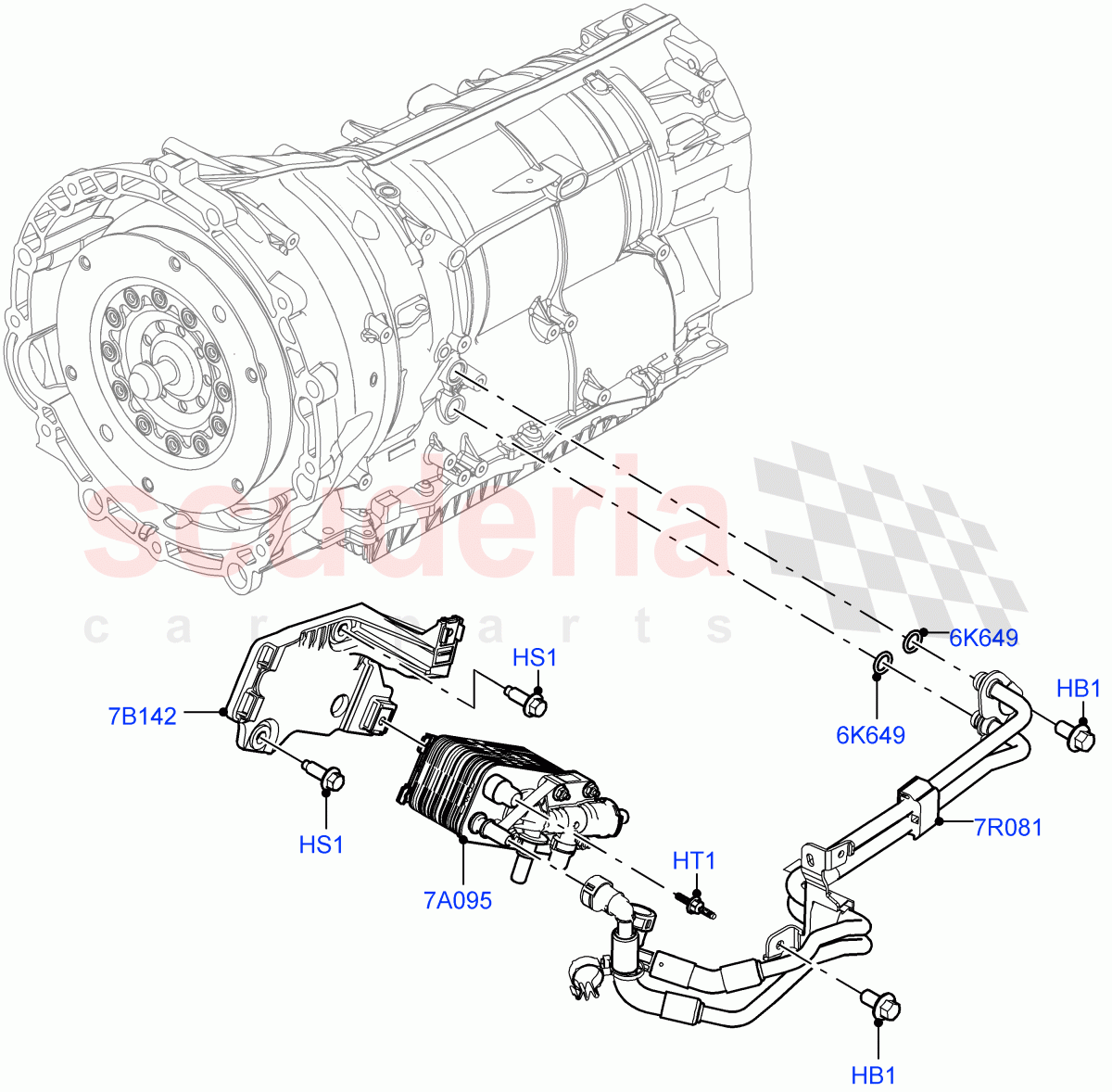 Transmission Cooling Systems(3.0L AJ20D6 Diesel High,8 Speed Auto Trans ZF 8HP76,3.0L AJ20P6 Petrol High,3.0L AJ20P6 Petrol PHEV) of Land Rover Land Rover Range Rover (2022+) [4.4 V8 Turbo Petrol NC10]