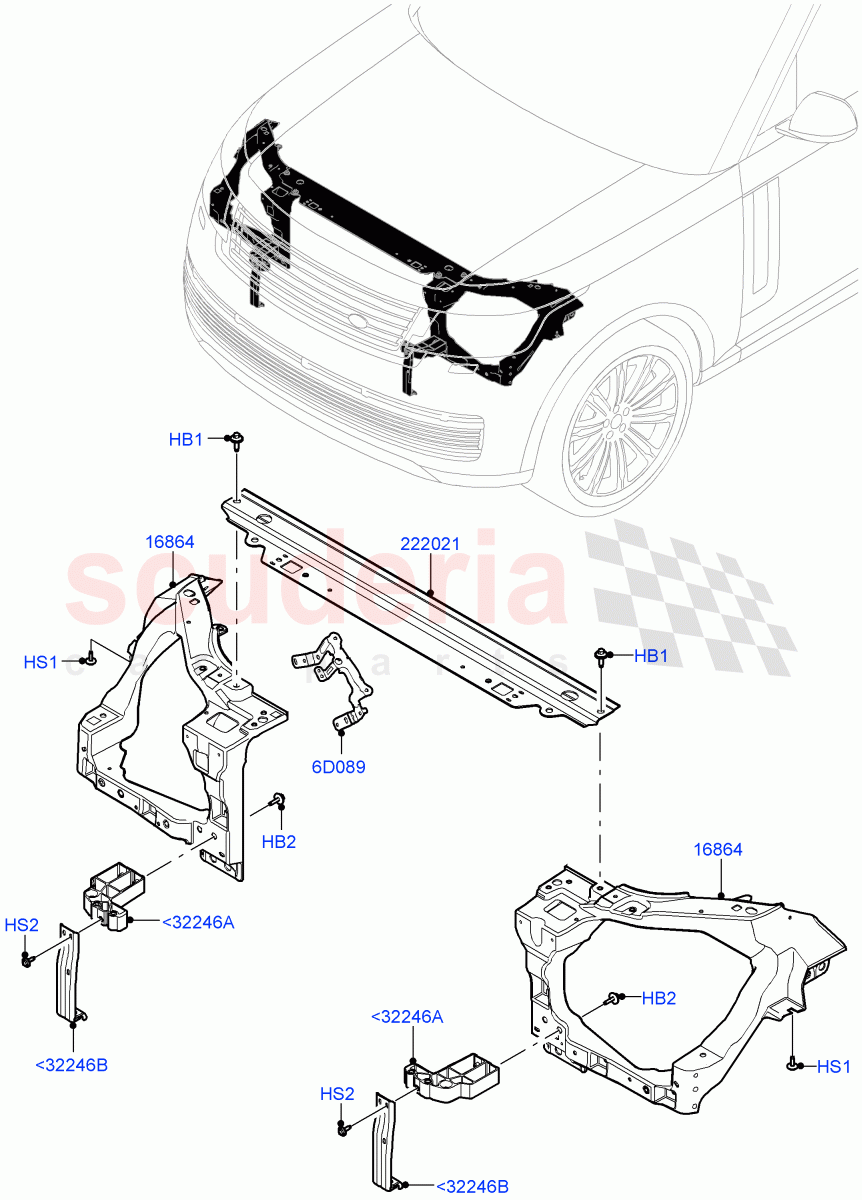 Front Panels, Aprons & Side Members(Front Panel) of Land Rover Land Rover Range Rover (2022+) [3.0 I6 Turbo Diesel AJ20D6]
