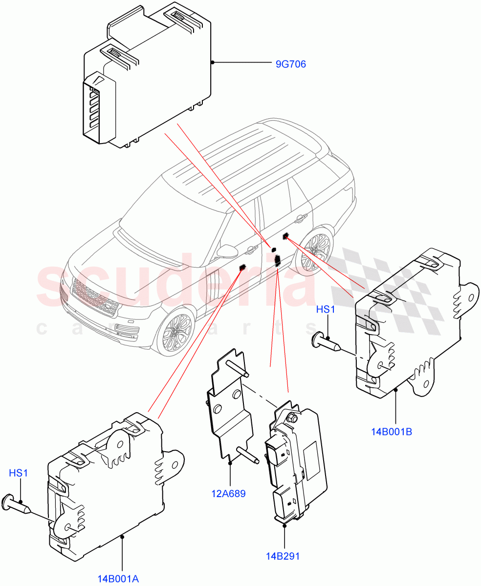 Vehicle Modules And Sensors(Door) of Land Rover Land Rover Range Rover (2012-2021) [3.0 DOHC GDI SC V6 Petrol]