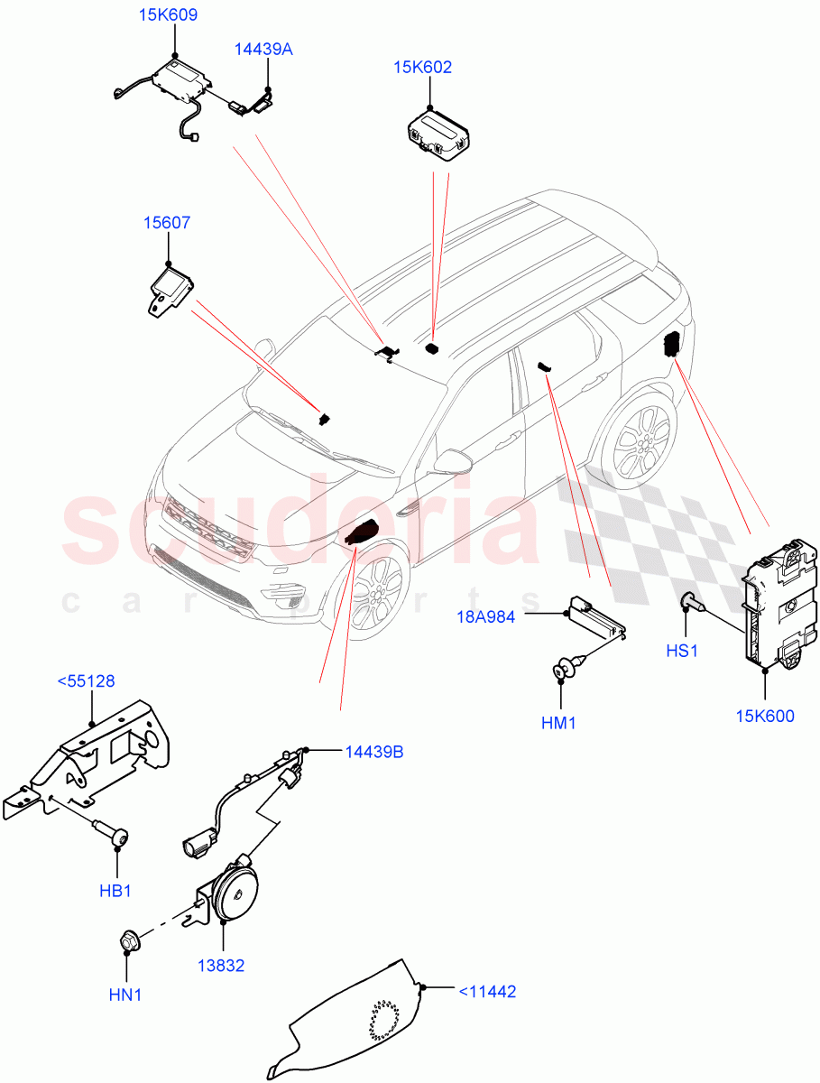 Anti-Theft Alarm Systems(Itatiaia (Brazil))((V)FROMGT000001) of Land Rover Land Rover Discovery Sport (2015+) [1.5 I3 Turbo Petrol AJ20P3]