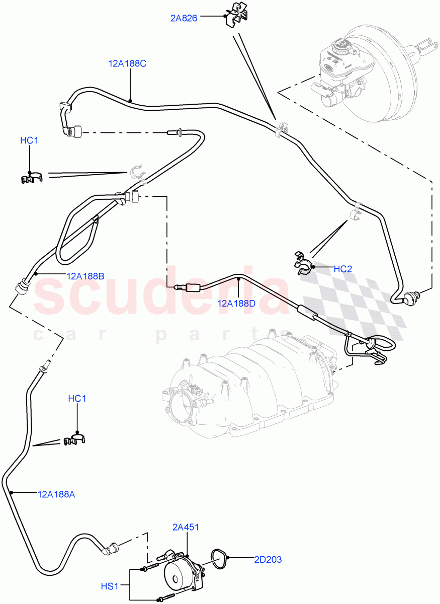 Vacuum Control And Air Injection(5.0L OHC SGDI NA V8 Petrol - AJ133,LHD)((V)TOGA999999) of Land Rover Land Rover Range Rover (2012-2021) [5.0 OHC SGDI NA V8 Petrol]