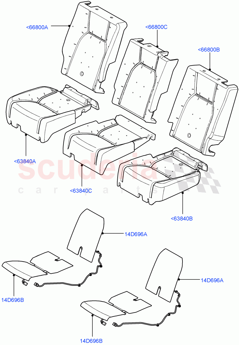 Rear Seat Pads/Valances & Heating(With 35/30/35 Split Fold Rear Seat)((V)FROMAA000001) of Land Rover Land Rover Discovery 4 (2010-2016) [3.0 DOHC GDI SC V6 Petrol]