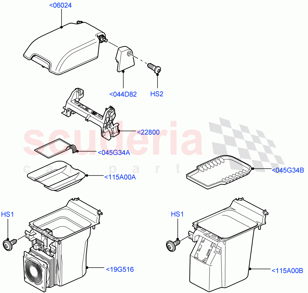 Console - Floor(For Stowage Boxes And Lids)((V)FROMAA000001) of Land Rover Land Rover Range Rover Sport (2010-2013) [3.6 V8 32V DOHC EFI Diesel]