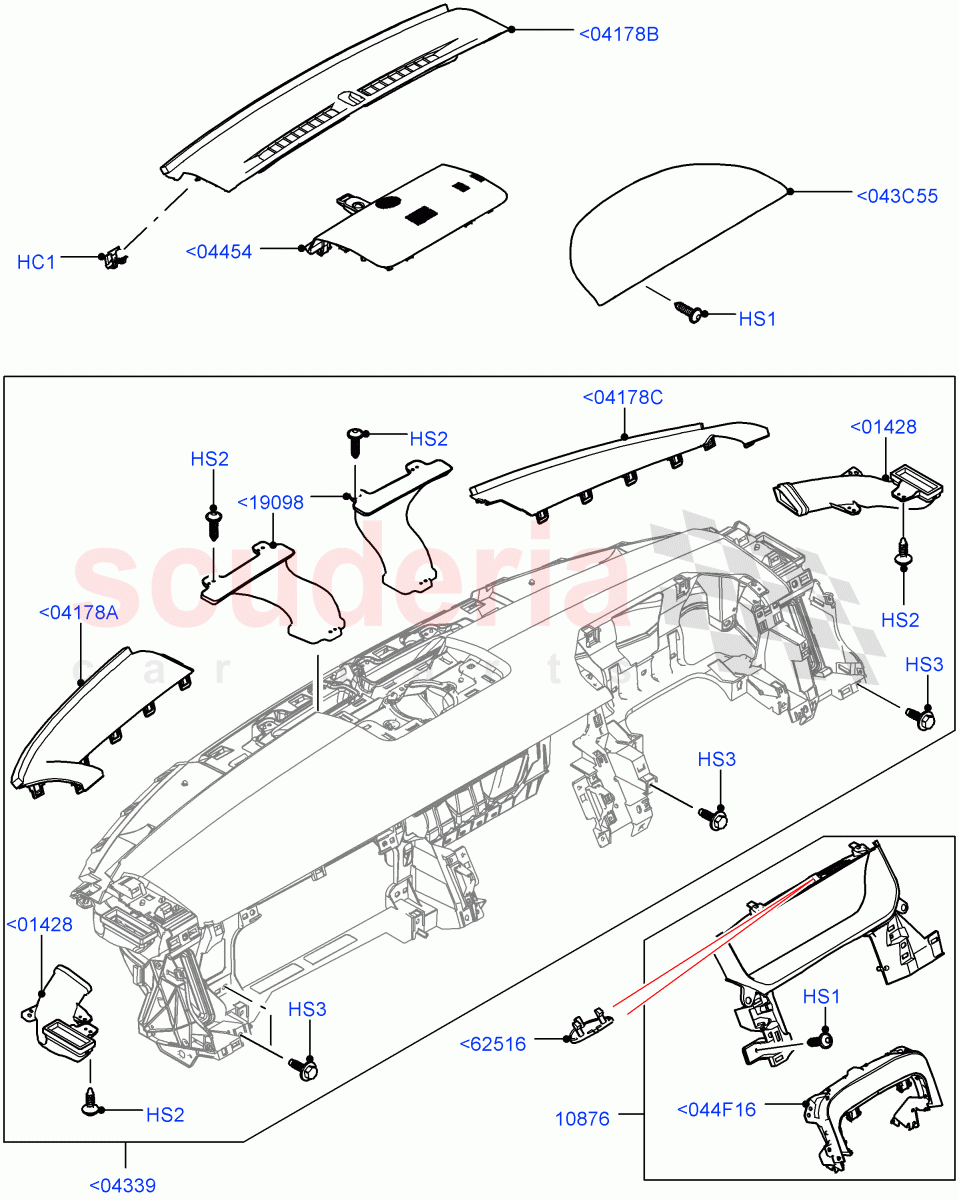 Instrument Panel(Upper, External)((V)TOEA152799) of Land Rover Land Rover Range Rover (2012-2021) [3.0 Diesel 24V DOHC TC]