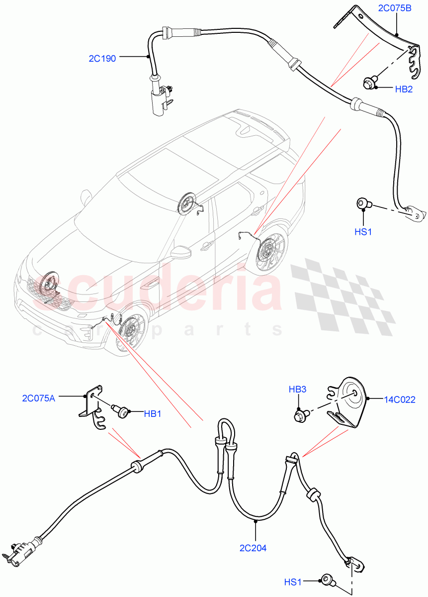 ABS Sensors(Nitra Plant Build, ABS/Speed Sensor)((V)FROMM2000001) of Land Rover Land Rover Discovery 5 (2017+) [3.0 DOHC GDI SC V6 Petrol]
