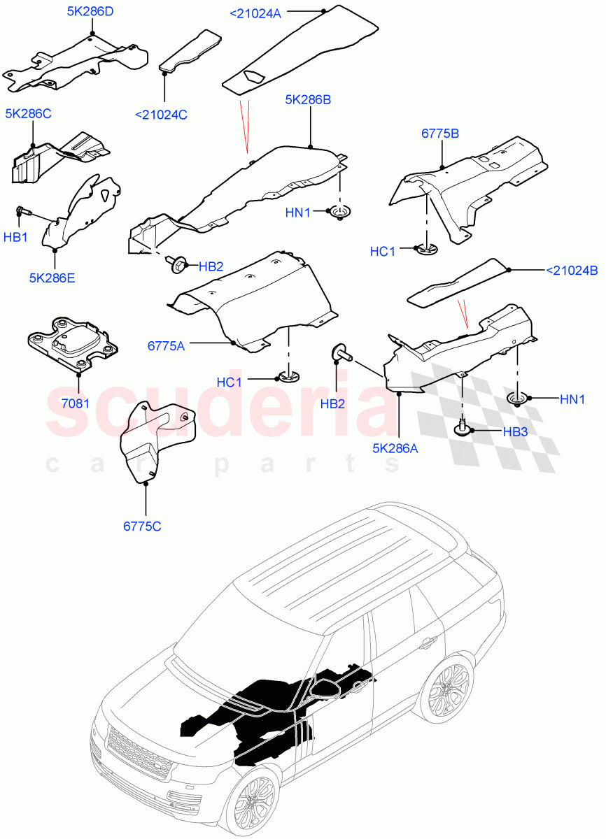 Splash And Heat Shields(Heat Shield) of Land Rover Land Rover Range Rover (2012-2021) [3.0 Diesel 24V DOHC TC]