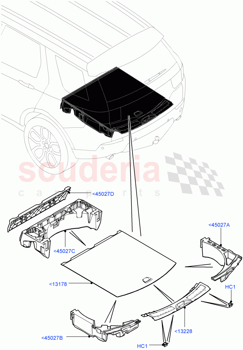 Load Compartment Trim(Floor)(Itatiaia (Brazil),With 5 Seat Configuration)((V)FROMGT000001) of Land Rover Land Rover Discovery Sport (2015+) [2.0 Turbo Diesel]