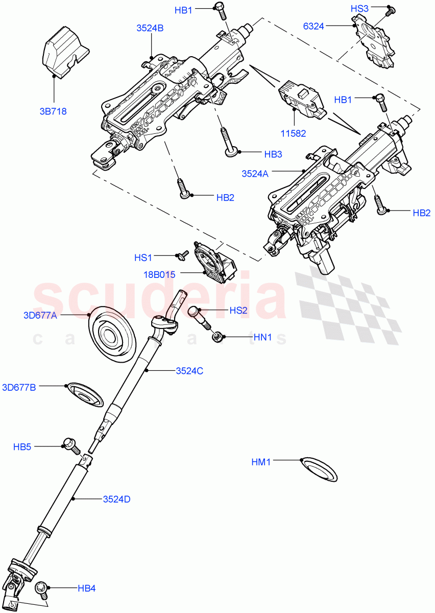 Steering Column((V)FROMAA000001) of Land Rover Land Rover Discovery 4 (2010-2016) [5.0 OHC SGDI NA V8 Petrol]