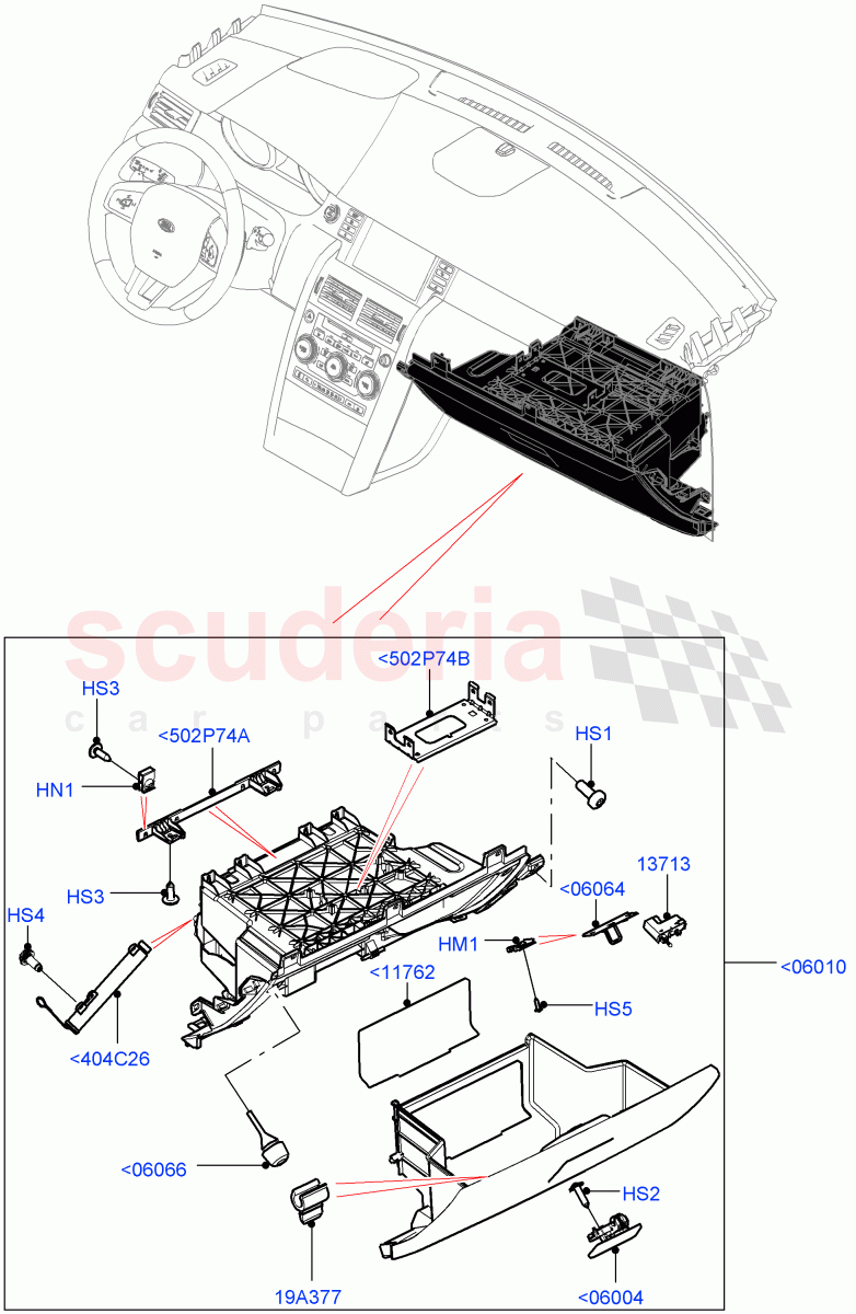 Glove Box(Itatiaia (Brazil))((V)FROMGT000001) of Land Rover Land Rover Discovery Sport (2015+) [2.0 Turbo Petrol GTDI]