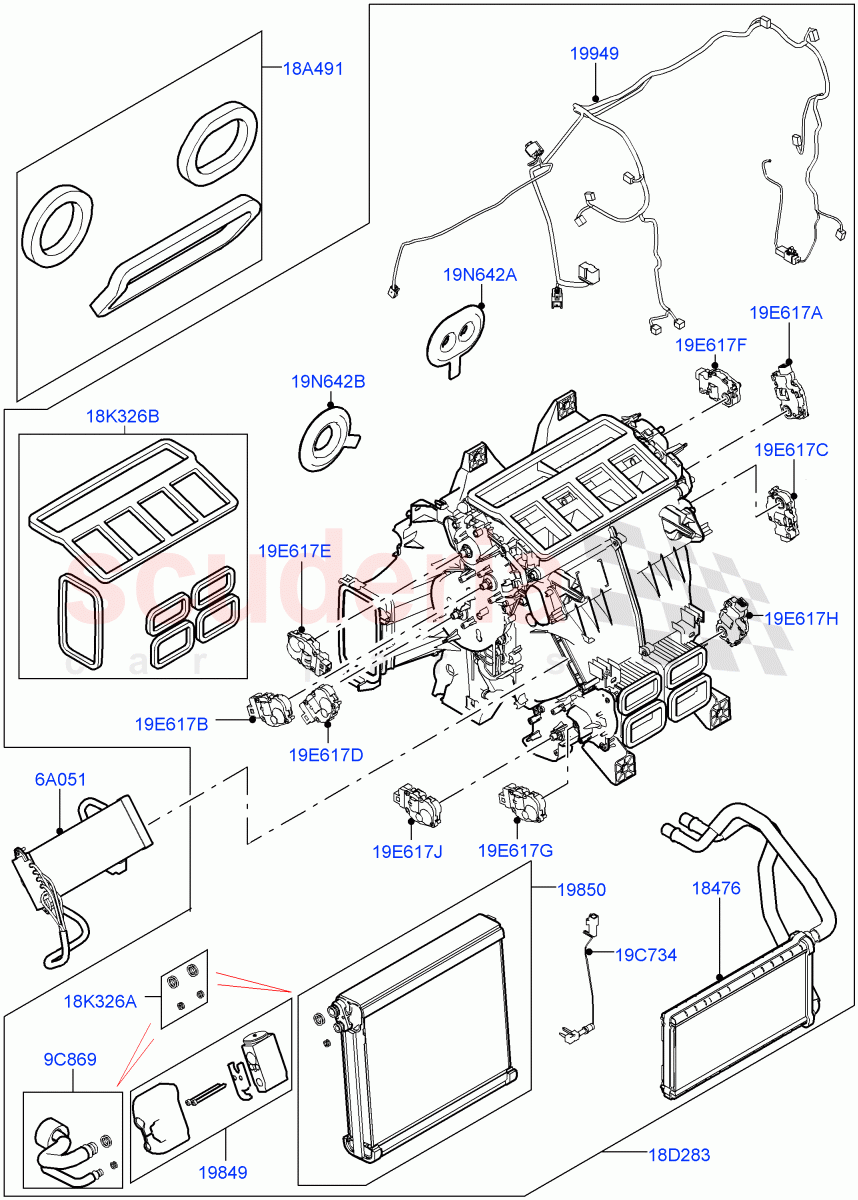 Heater/Air Cond.Internal Components(Heater Main Unit) of Land Rover Land Rover Range Rover Sport (2014+) [4.4 DOHC Diesel V8 DITC]
