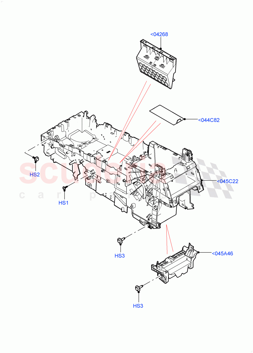 Console - Floor(Internal Components, Nitra Plant Build)((V)FROMM2000001) of Land Rover Land Rover Discovery 5 (2017+) [3.0 I6 Turbo Petrol AJ20P6]