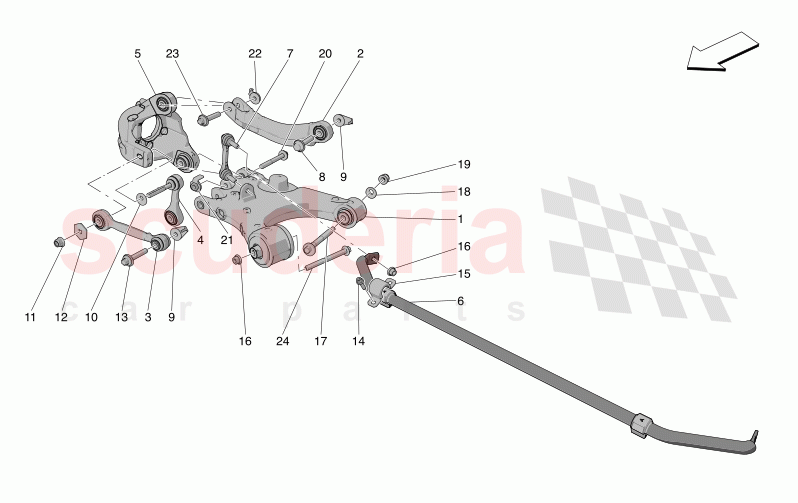 REAR SUSPENSION of Maserati Maserati Grecale GT Automatic 2.0 T4 4WD 300HP MHEV
