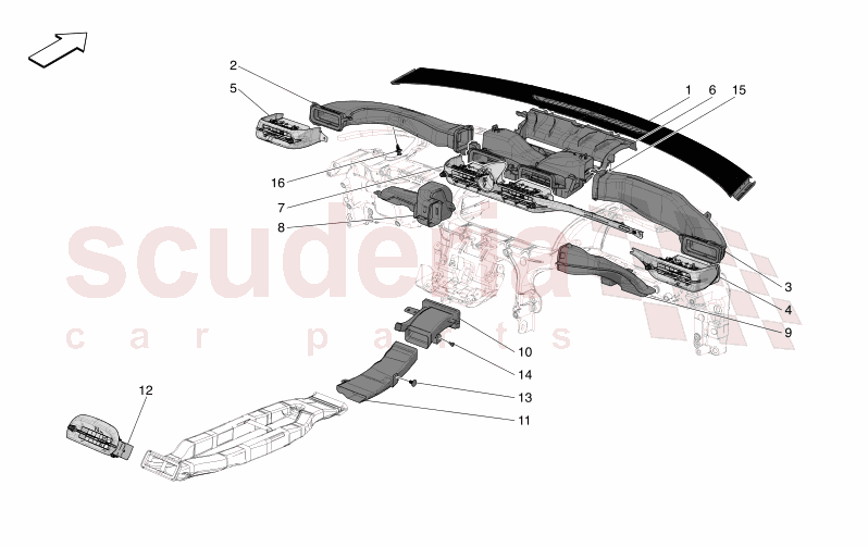 A/C UNIT: DIFFUSION of Maserati Maserati GranCabrio M189    AUTOMATIC 4WD 3.0 BT V6 490 HP