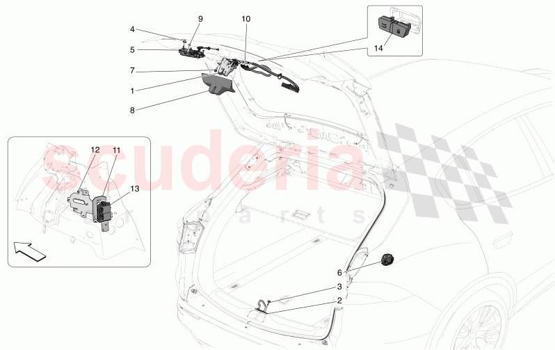REAR LIFTGATE OPENING CONTROL of Maserati Maserati Grecale Modena Automatic 2.0 T4 4WD 250HP MHEV