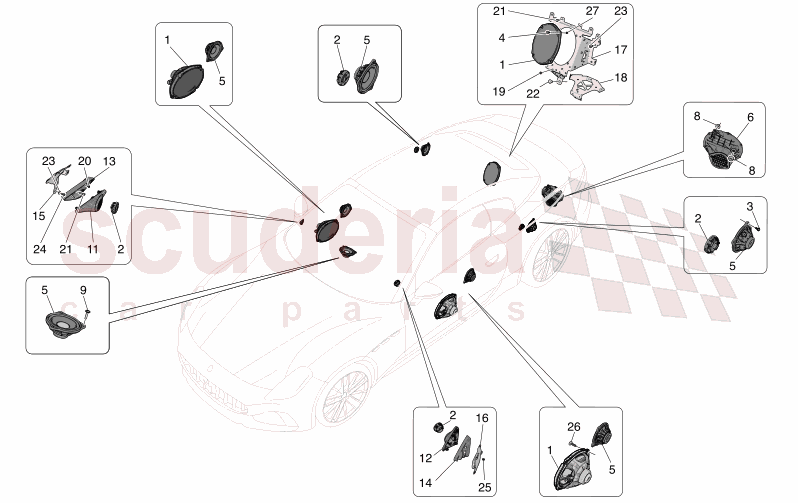 SOUND DIFFUSION SYSTEM of Maserati Maserati GranCabrio M189    AUTOMATIC 4WD 3.0 BT V6 490 HP