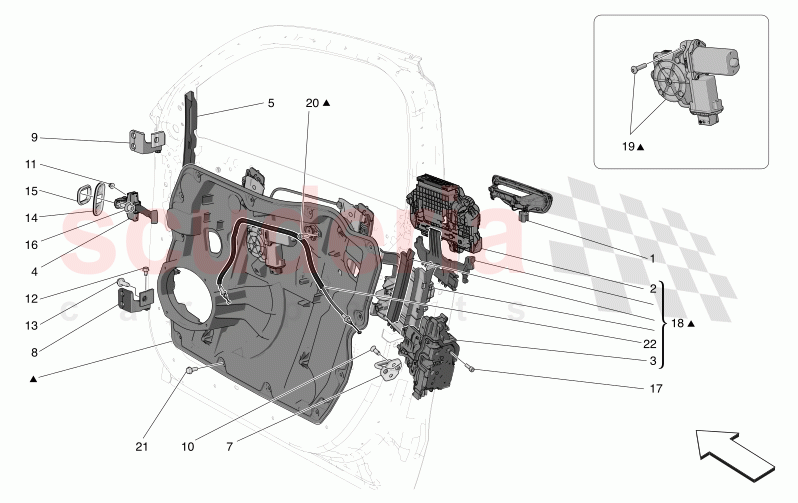 FRONT DOORS: MECHANISMS of Maserati Maserati Grecale Folgore Automatic 4WD BEV 400 kW