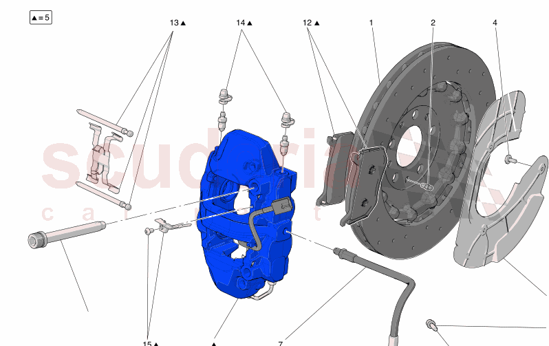 BRAKING DEVICES ON REAR WHEELS of Maserati Maserati GranCabrio M189 TROFEO  AUTOMATIC 4WD 3.0 BT V6 550 HP