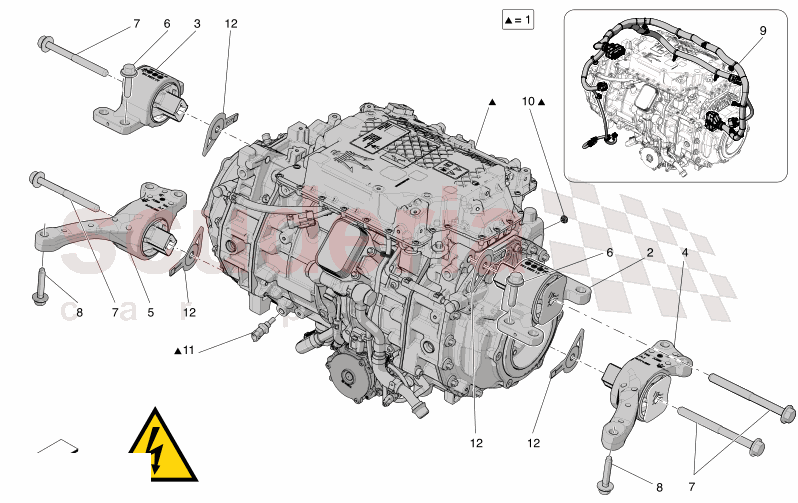 REAR ELECTRIC AXLE - POWERTRAIN of Maserati Maserati GranCabrio M189 FOLGORE  AUTOMATIC 4WD BEV 560 kW