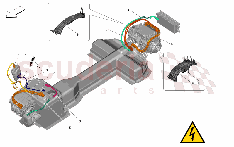 HIGH VOLTAGE MAIN CABLES of Maserati Maserati GranCabrio M189 FOLGORE  AUTOMATIC 4WD BEV 560 kW