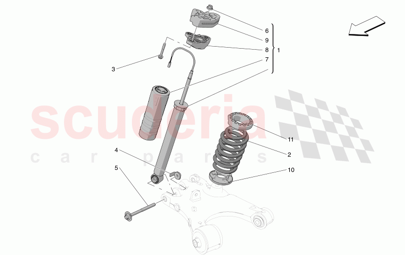 REAR SHOCK ABSORBER DEVICES of Maserati Maserati Grecale GT Automatic 2.0 T4 4WD 300HP MHEV